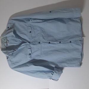 H&M blue button-up shirt with roll-up sleeves size 13/14 Youth